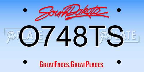 O748TS South Dakota License Plate