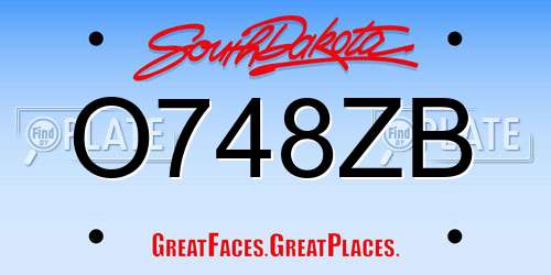 O748ZB South Dakota License Plate