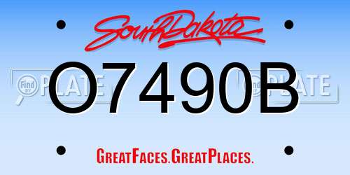O7490B South Dakota License Plate