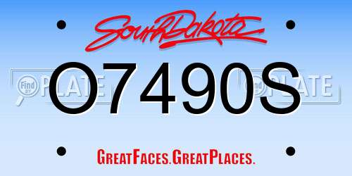 O7490S South Dakota License Plate