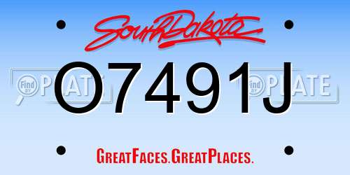O7491J South Dakota License Plate