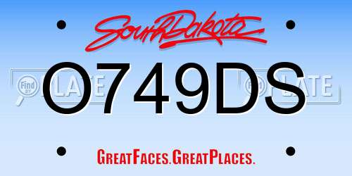 O749DS South Dakota License Plate