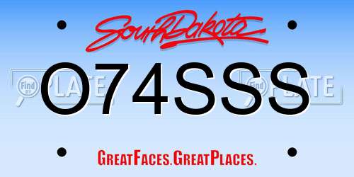 O74SSS South Dakota License Plate