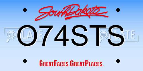 O74STS South Dakota License Plate