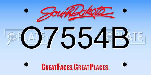 O7554B South Dakota License Plate