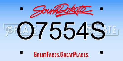 O7554S South Dakota License Plate