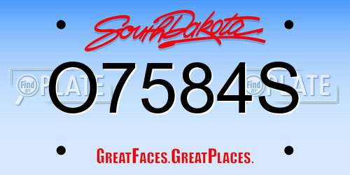 O7584S South Dakota License Plate