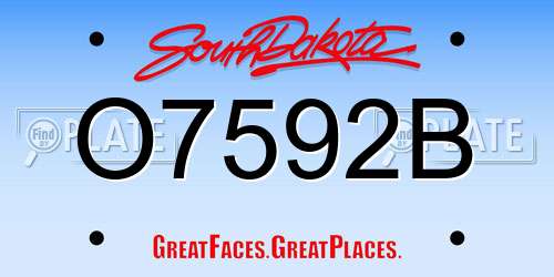 O7592B South Dakota License Plate