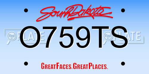 O759TS South Dakota License Plate