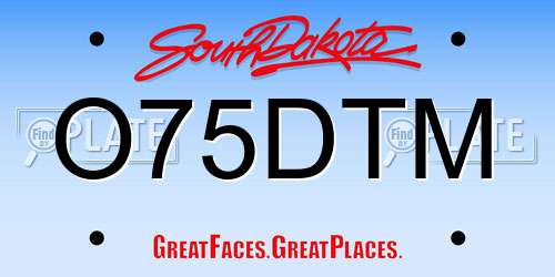 O75DTM South Dakota License Plate