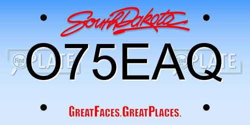 O75EAQ South Dakota License Plate