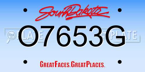 O7653G South Dakota License Plate