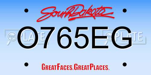 O765EG South Dakota License Plate
