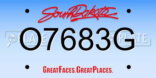 O7683G South Dakota License Plate