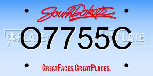 O7755C South Dakota License Plate