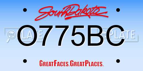 O775BC South Dakota License Plate