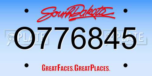 O776845 South Dakota License Plate