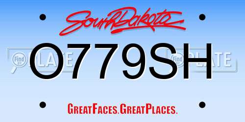 O779SH South Dakota License Plate