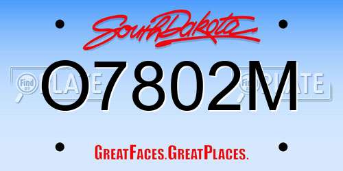 O7802M South Dakota License Plate