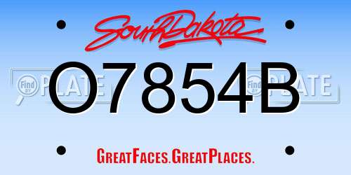 O7854B South Dakota License Plate