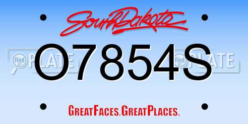 O7854S South Dakota License Plate