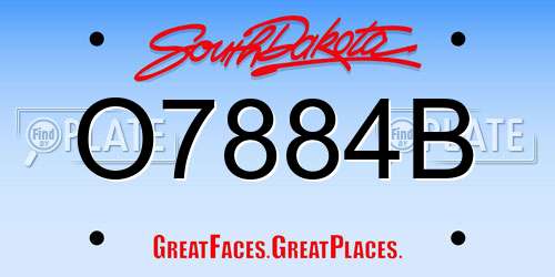 O7884B South Dakota License Plate