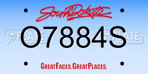 O7884S South Dakota License Plate