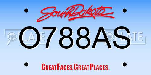 O788AS South Dakota License Plate