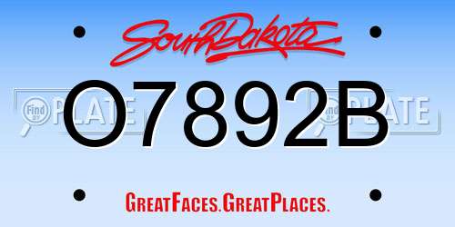 O7892B South Dakota License Plate