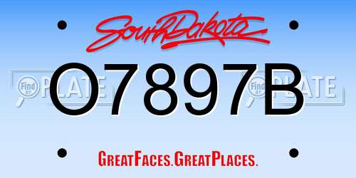 O7897B South Dakota License Plate