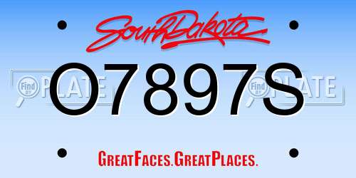 O7897S South Dakota License Plate