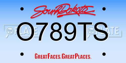 O789TS South Dakota License Plate