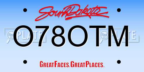O78OTM South Dakota License Plate