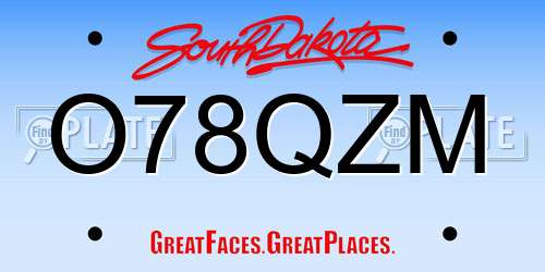 O78QZM South Dakota License Plate