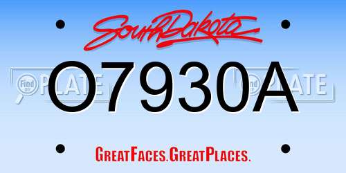 O7930A South Dakota License Plate