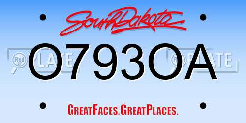 O793OA South Dakota License Plate