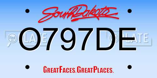 O797DE South Dakota License Plate