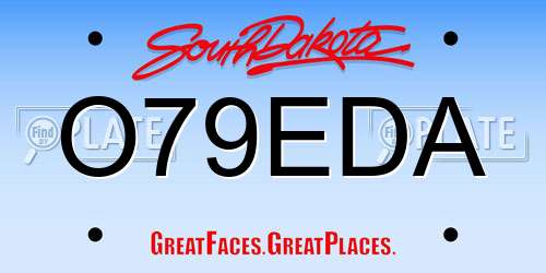 O79EDA South Dakota License Plate