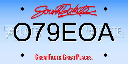 O79EOA South Dakota License Plate