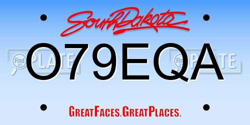 O79EQA South Dakota License Plate