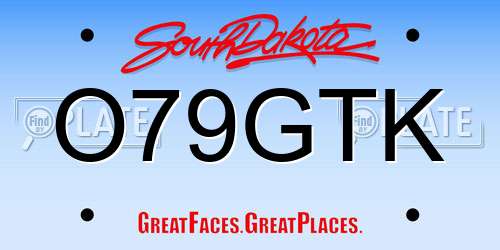 O79GTK South Dakota License Plate