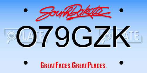 O79GZK South Dakota License Plate