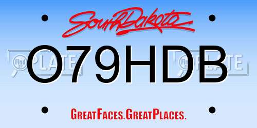 O79HDB South Dakota License Plate