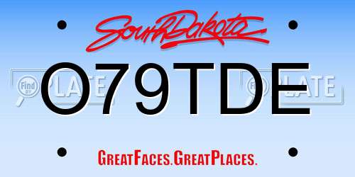 O79TDE South Dakota License Plate