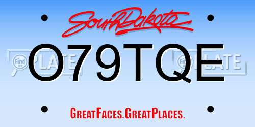 O79TQE South Dakota License Plate