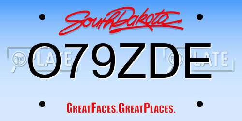 O79ZDE South Dakota License Plate