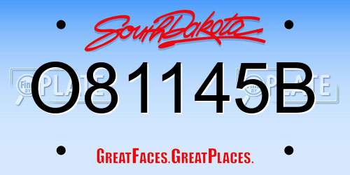 O81145B South Dakota License Plate