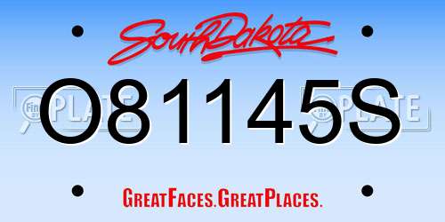 O81145S South Dakota License Plate