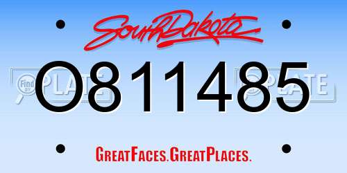 O811485 South Dakota License Plate