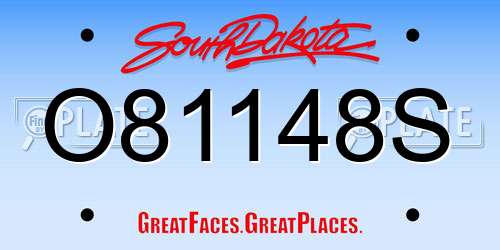 O81148S South Dakota License Plate